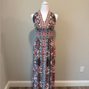 Wisp | Dresses | 3 Wisp Comet Knit Halter Sleeveless Navy Pink Maxi Dress |  Poshmark